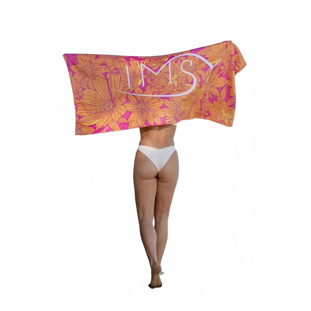 NEW IMSY beach ready large towel in begonia